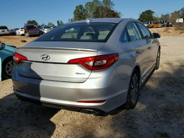 5NPE34AF9FH104764 - 2015 HYUNDAI SONATA SPO SILVER photo 4