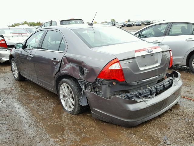 3FAHP0JA3BR152904 - 2011 FORD FUSION SEL GRAY photo 3