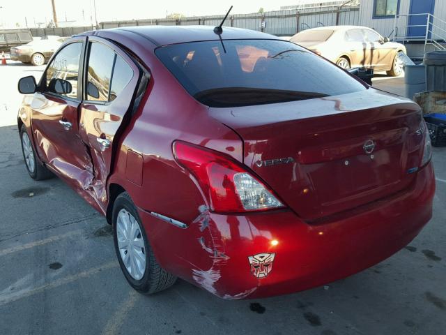 3N1CN7AP1CL816888 - 2012 NISSAN VERSA S RED photo 3