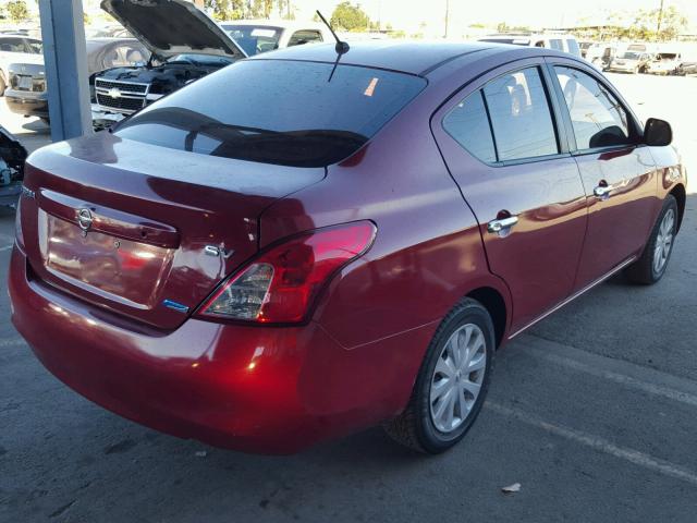 3N1CN7AP1CL816888 - 2012 NISSAN VERSA S RED photo 4