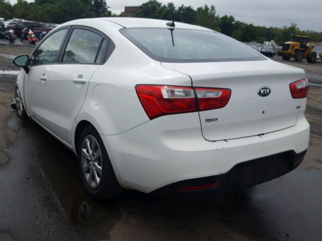 KNADM4A34E6349251 - 2014 KIA RIO LX WHITE photo 3