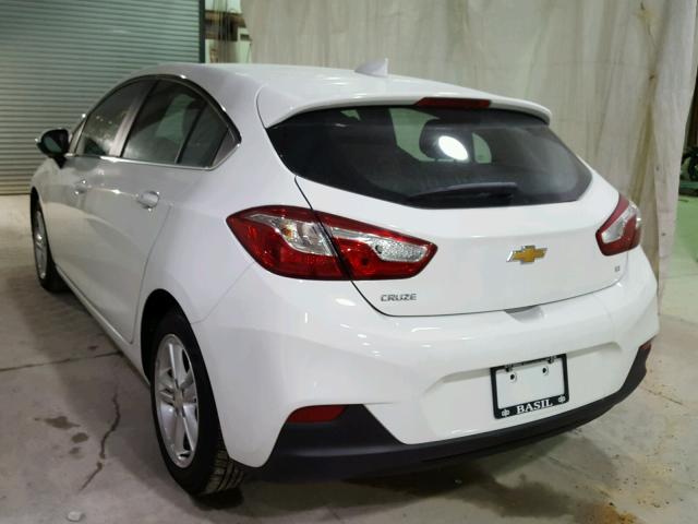 3G1BE6SM0HS598343 - 2017 CHEVROLET CRUZE LT WHITE photo 3