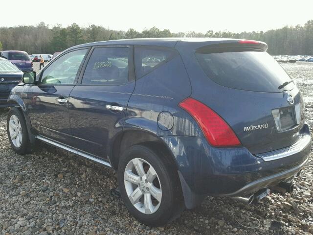 JN8AZ08W37W604267 - 2007 NISSAN MURANO BLUE photo 3