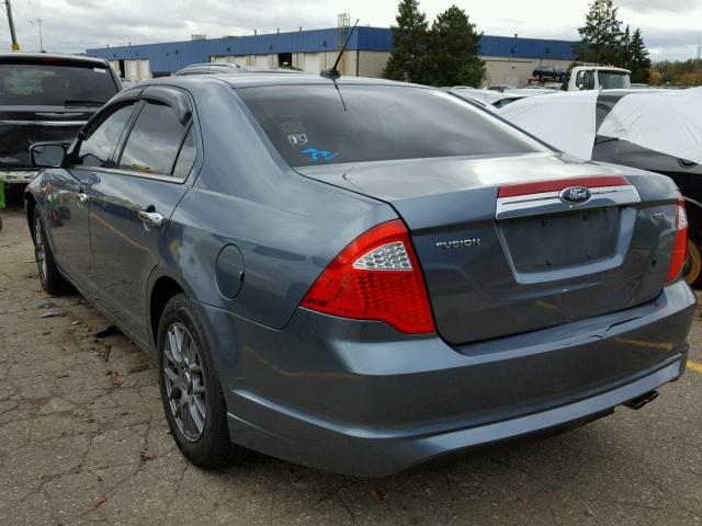 3FAHP0JAXBR288933 - 2011 FORD FUSION SEL BLUE photo 3