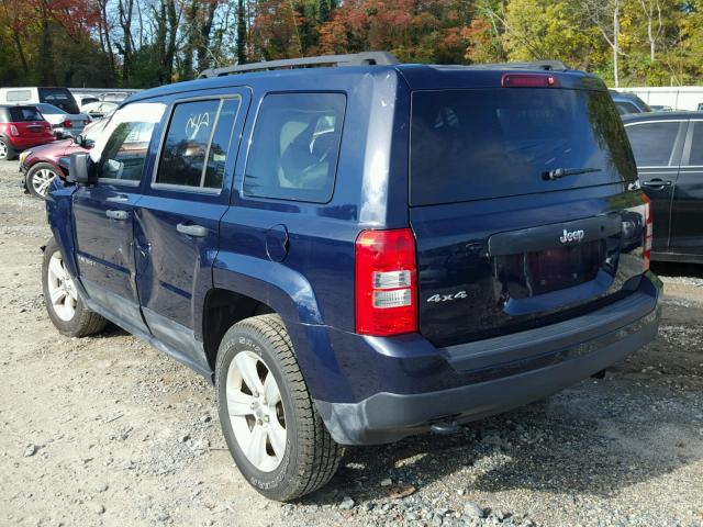 1C4NJRBB4ED728989 - 2014 JEEP PATRIOT BLUE photo 3