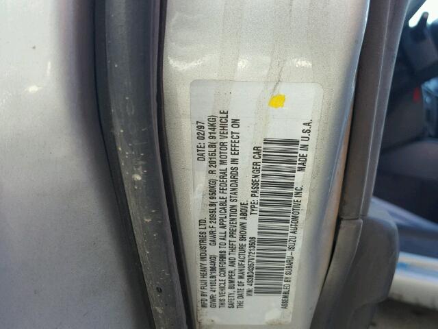 4S3BD4357V7213506 - 1997 SUBARU LEGACY SILVER photo 10