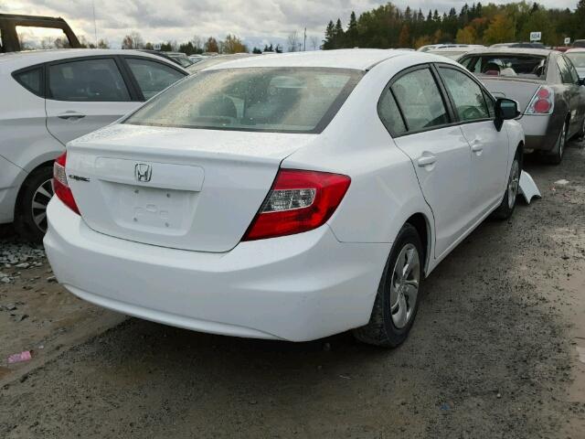 2HGFB2F41CH103049 - 2012 HONDA CIVIC LX WHITE photo 4