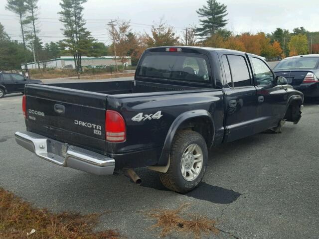 1D7HG48N14S751047 - 2004 DODGE DAKOTA QUA BLACK photo 4