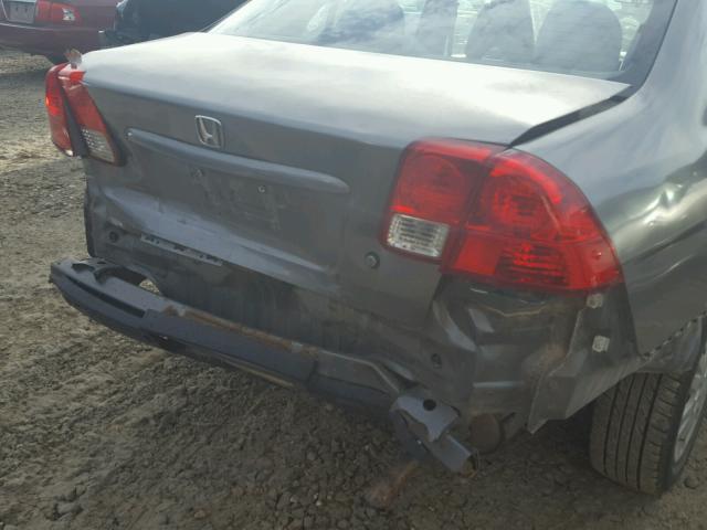 2HGES16595H529718 - 2005 HONDA CIVIC SILVER photo 9