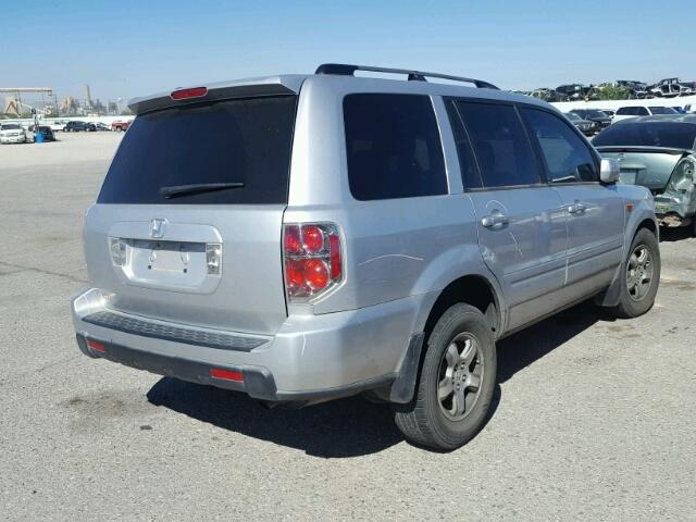 5FNYF28537B013690 - 2007 HONDA PILOT EXL SILVER photo 4