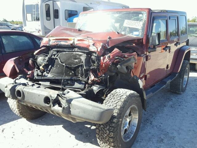 1J4GA591X8L566935 - 2008 JEEP WRANGLER U RED photo 2