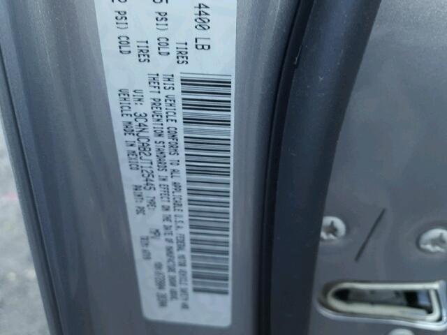 3C4NJCAB2JT125445 - 2018 JEEP COMPASS SP GRAY photo 10