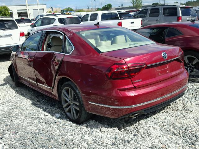 1VWDT7A32HC066180 - 2017 VOLKSWAGEN PASSAT R-L MAROON photo 3