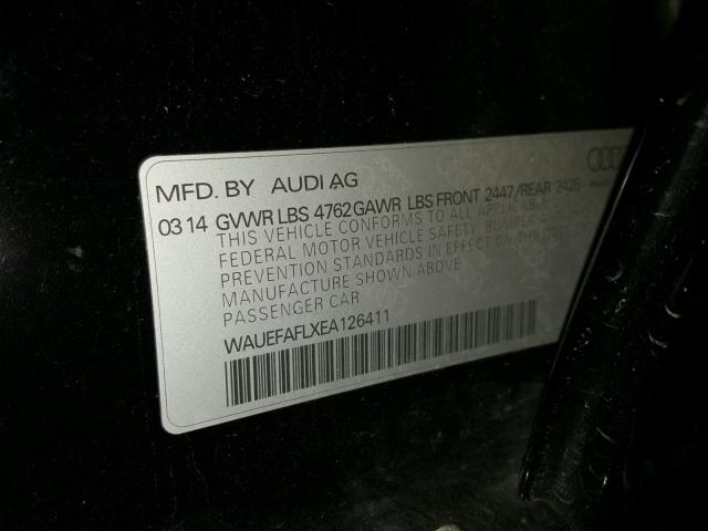 WAUEFAFLXEA126411 - 2014 AUDI A4 PREMIUM BLACK photo 10