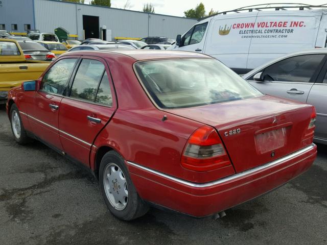 WDBHA22E6SF129427 - 1995 MERCEDES-BENZ C 220 RED photo 3