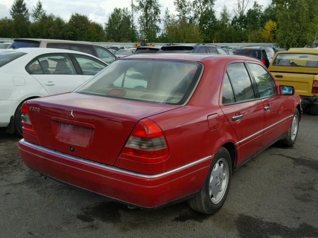 WDBHA22E6SF129427 - 1995 MERCEDES-BENZ C 220 RED photo 4