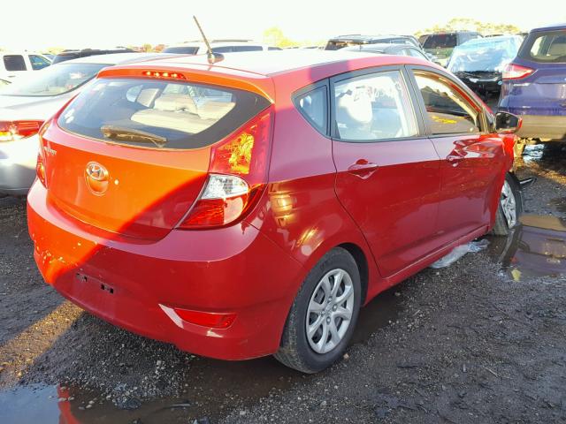 KMHCT5AE5CU006915 - 2012 HYUNDAI ACCENT GLS RED photo 4