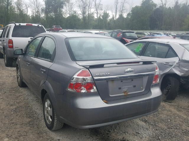 KL1TD56647B149446 - 2007 CHEVROLET AVEO BASE Szary zdjęcie 3