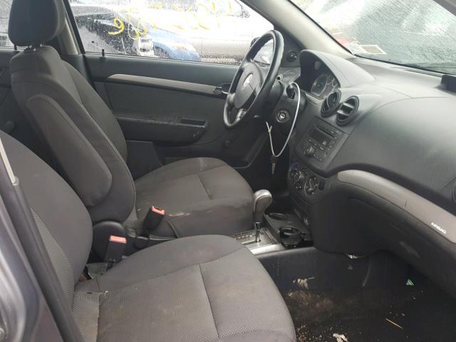 KL1TD56647B149446 - 2007 CHEVROLET AVEO BASE Szary zdjęcie 5