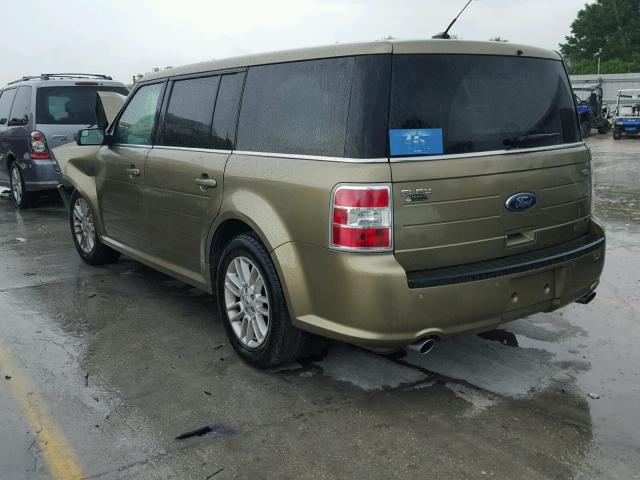 2FMGK5C86EBD08542 - 2014 FORD FLEX SEL GREEN photo 3