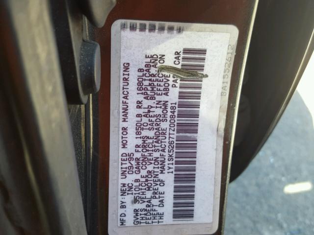 1Y1SK5267TZ008481 - 1996 GEO PRIZM BASE BLACK photo 10