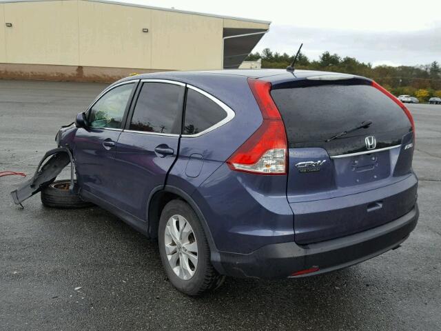 2HKRM4H58DH612281 - 2013 HONDA CR-V EX BLUE photo 3