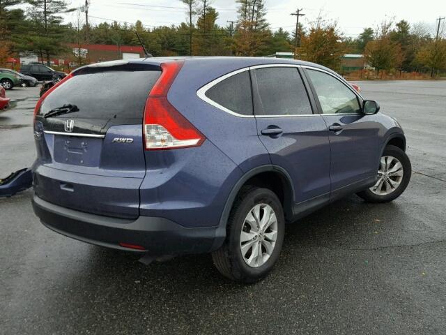 2HKRM4H58DH612281 - 2013 HONDA CR-V EX BLUE photo 4