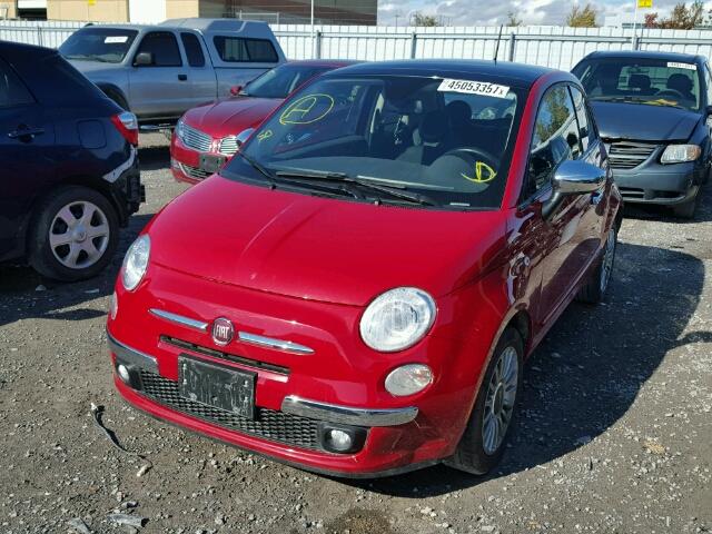 3C3CFFCR7CT292346 - 2012 FIAT 500 LOUNGE RED photo 2