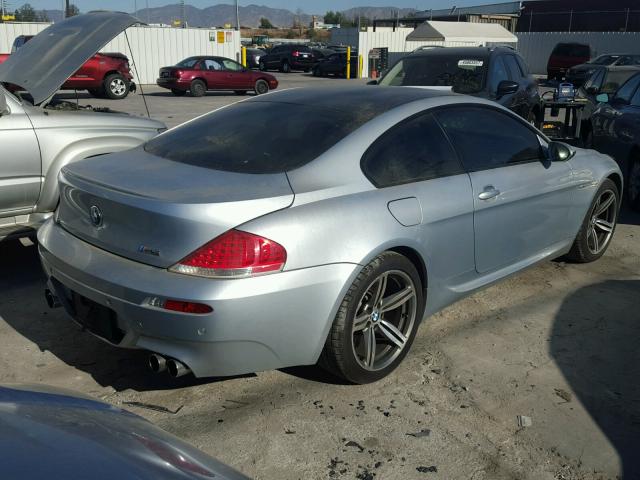 WBSEH93416B797494 - 2006 BMW M6 BLUE photo 4