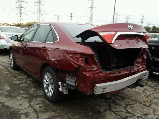 4T1BF1FK1GU553289 - 2016 TOYOTA CAMRY LE RED photo 3