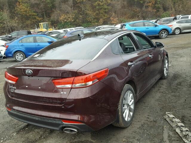 5XXGU4L36HG144825 - 2017 KIA OPTIMA RED photo 4