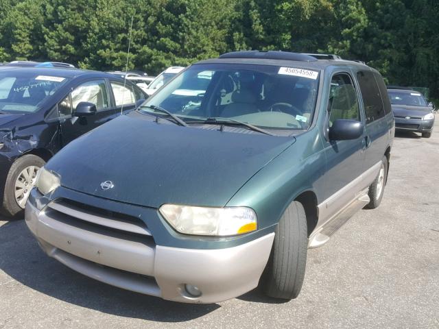 4N2ZN16T11D821387 - 2001 NISSAN QUEST SE GREEN photo 2