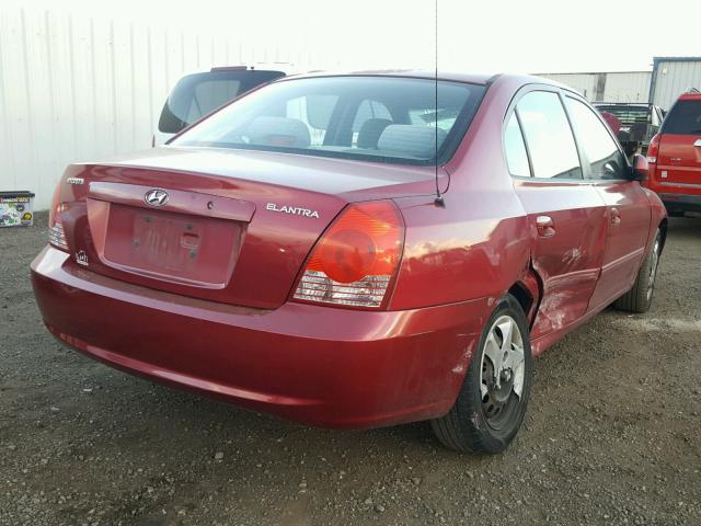 KMHDN46D04U720963 - 2004 HYUNDAI ELANTRA RED photo 4