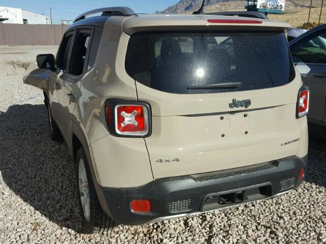 ZACCJBDT5GPC77970 - 2016 JEEP RENEGADE L BEIGE photo 3