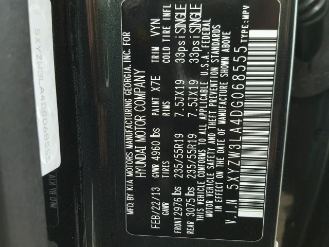 5XYZW3LA4DG068555 - 2013 HYUNDAI SANTA FE S Yaşıl foto 10