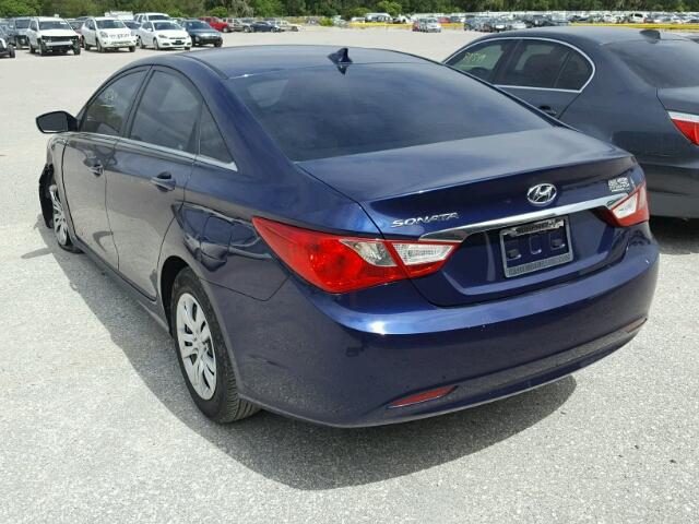 5NPEB4AC7CH455449 - 2012 HYUNDAI SONATA GLS BLUE photo 3