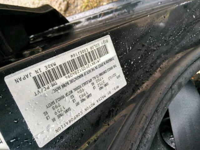 JM1BK12F051284094 - 2005 MAZDA 3 I BLACK photo 9