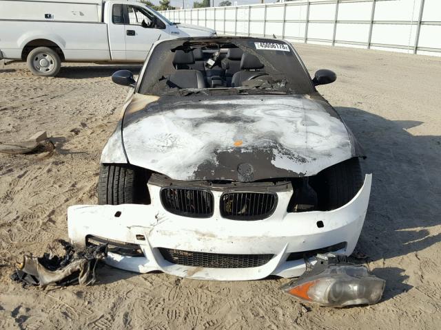 WBAUN93548VE94053 - 2008 BMW 135 I WHITE photo 9