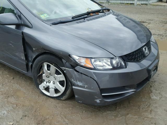 2HGFG11659H505086 - 2009 HONDA CIVIC LX GRAY photo 9