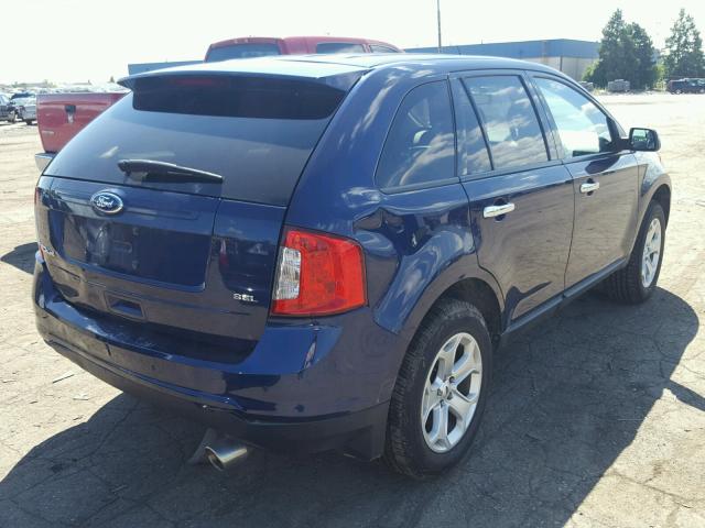 2FMDK3JC3BBB40868 - 2011 FORD EDGE SEL BLUE photo 4