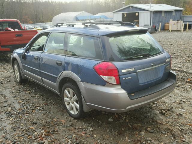 4S4BP61CX87361458 - 2008 SUBARU OUTBACK 2. BLUE photo 3