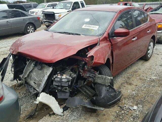 3N1AB7AP0FL690978 - 2015 NISSAN SENTRA S RED photo 2