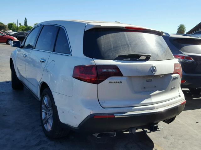 2HNYD2H72BH534176 - 2011 ACURA MDX ADVANC WHITE photo 3