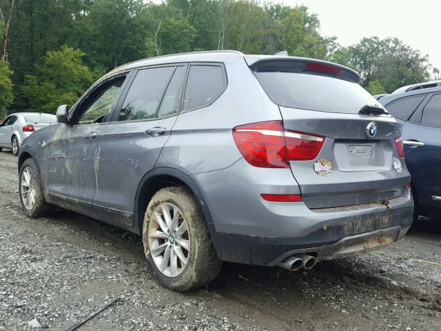 5UXWX9C50F0D50028 - 2015 BMW X3 XDRIVE2 GRAY photo 3
