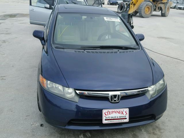 1HGFA16816L023077 - 2006 HONDA CIVIC EX BLUE photo 9