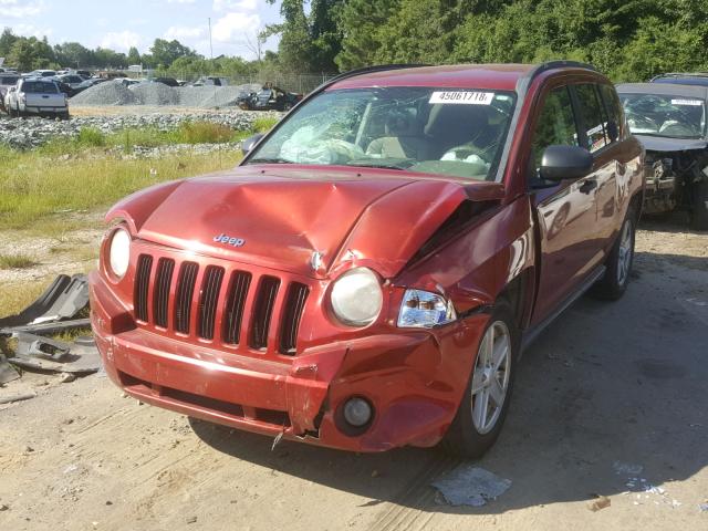 1J8FT47067D255889 - 2007 JEEP COMPASS RED photo 2