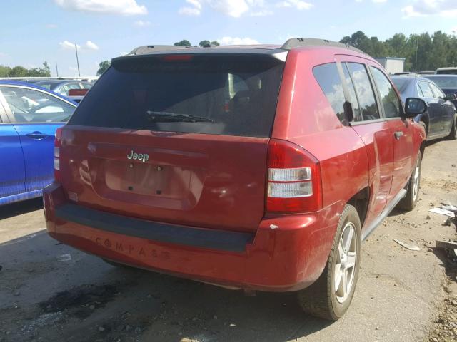 1J8FT47067D255889 - 2007 JEEP COMPASS RED photo 4