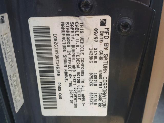 1G8ZG1278WZ146180 - 1998 SATURN SC2 GREEN photo 10