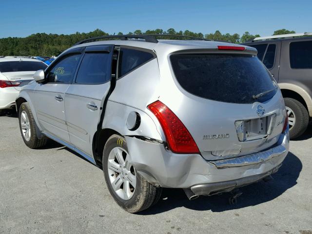 JN8AZ08W46W543011 - 2006 NISSAN MURANO SL SILVER photo 3