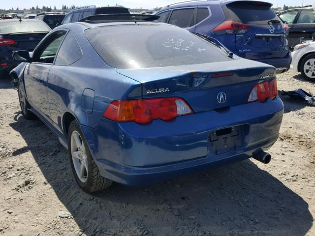 JH4DC53093C000873 - 2003 ACURA RSX TYPE-S BLUE photo 3